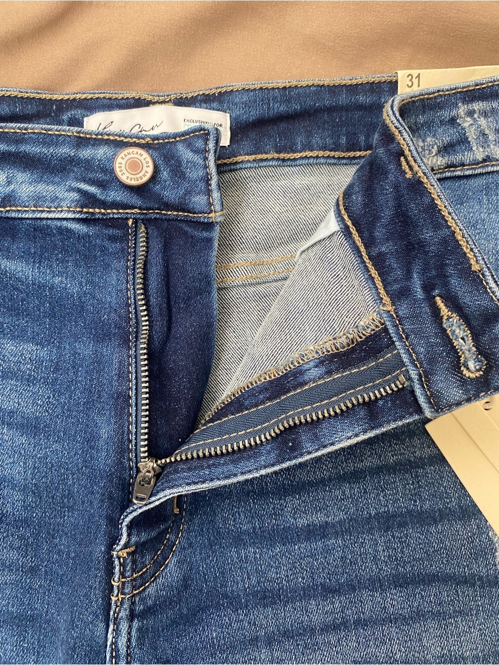 KanCan Dark Blue Distressed Denim Cutoff Shorts NWT - Picture 10 of 10